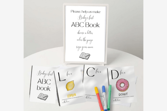 Create a Keepsake: The ABC Coloring Book Baby Shower Game
