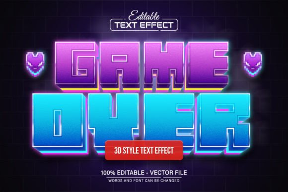 Game Over: Create Retro Arcade Graphics with Pixel 3D Text Effects