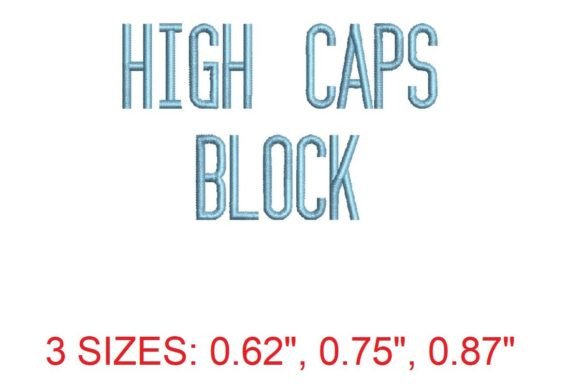 High Caps Block Embroidery Font: Bold, Timeless Stitching