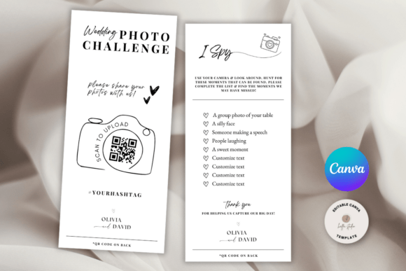 How to Customize an I Spy Wedding Game Template in Canva