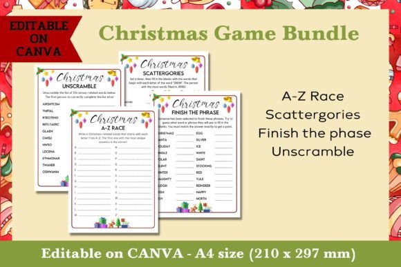Instant Holiday Fun: Editable Christmas Games for Every Family