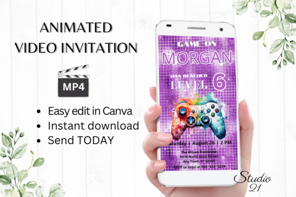 Level Up Your Party: The Animated Video Game Invite
