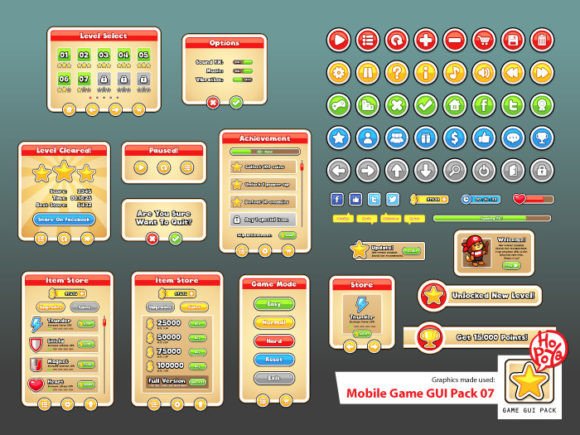 Mobile Game GUI Pack 07: Crafting Your Game's Visual Soul