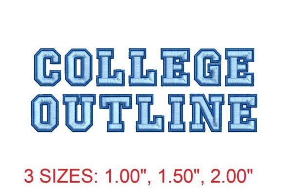 Score a Varsity Victory: The College Outline Embroidery Font