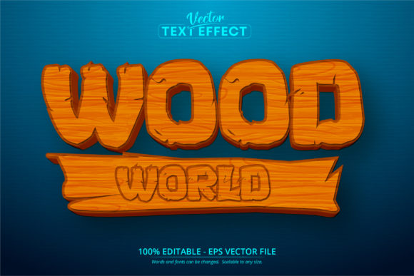Wood World Text: A Mobile Game Text Effect for Adobe Illustrator